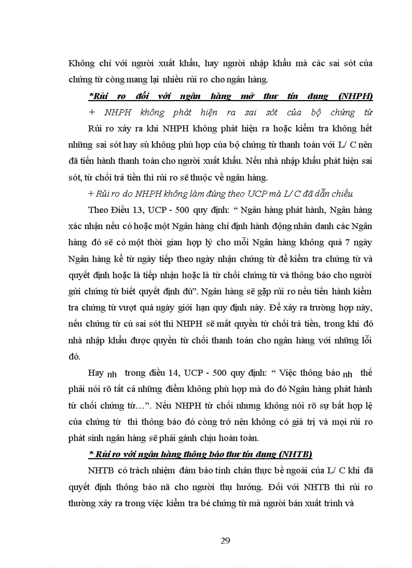 image for page Rủi ro trong phương thức thanh toán Tín dụng chứng từ và các giải pháp hạn chế rủi ro tại Sở giao dịch Ngân hàng Nông nghiệp và Phát triển Nông thôn Việt Nam