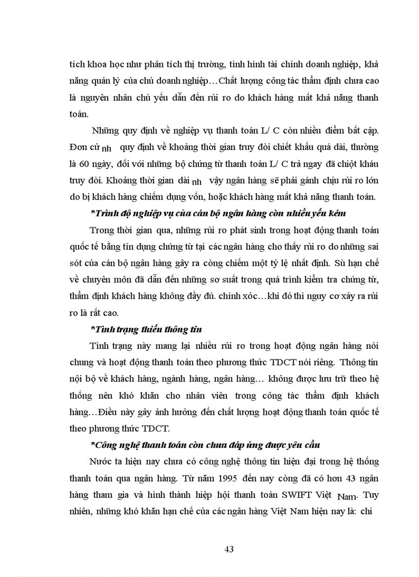image for page Rủi ro trong phương thức thanh toán Tín dụng chứng từ và các giải pháp hạn chế rủi ro tại Sở giao dịch Ngân hàng Nông nghiệp và Phát triển Nông thôn Việt Nam