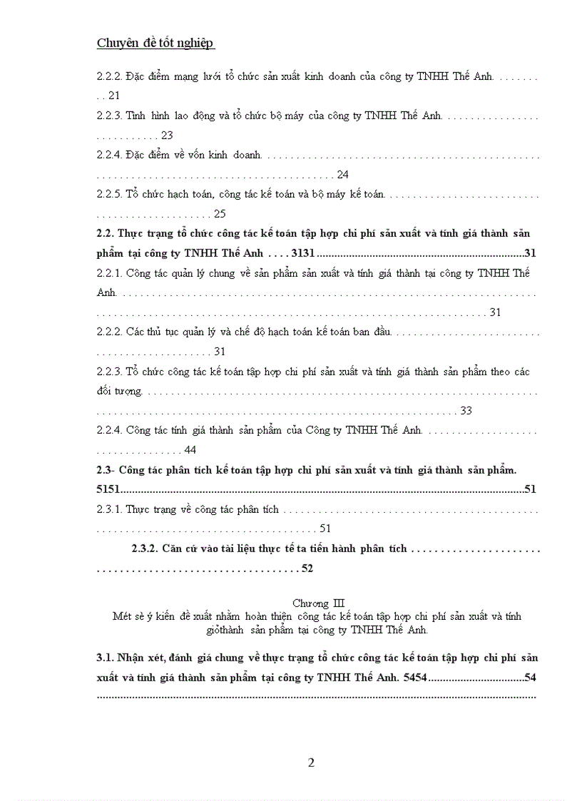 image for page Công tác kế toán tập hợp chi phí sản xuất và tính giá thành sản phẩm tại Công ty TNHH Thế Anh