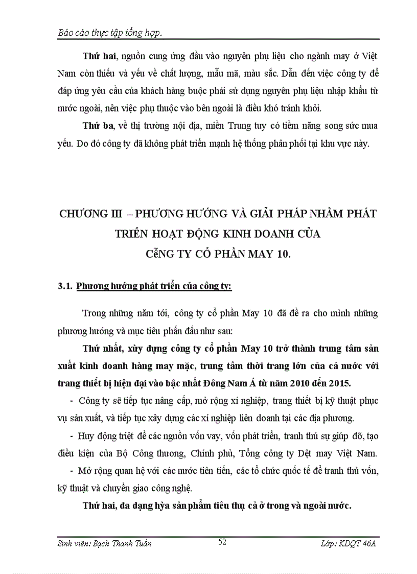 image for page Phát triển hoạt động kinh doanh của công ty cổ phần May 10.