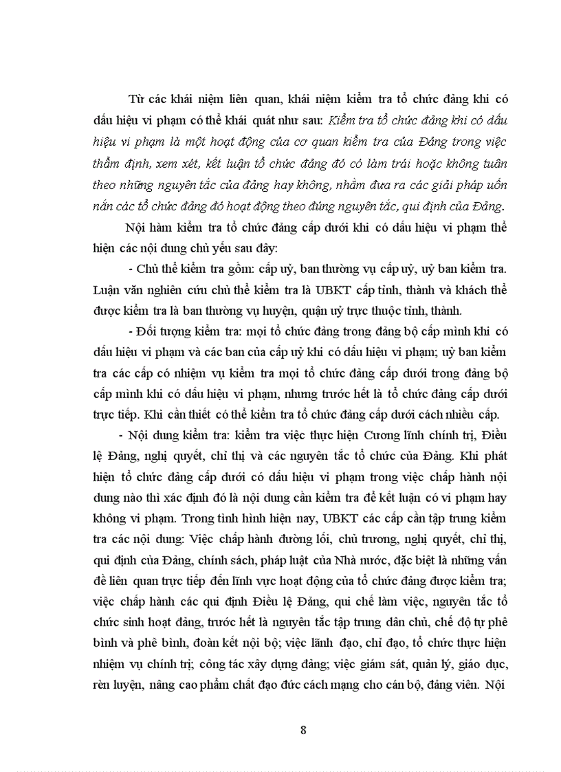 image for page Kiểm tra tổ chức Đảng khi có dấu hiệu vi phạm nhằm củng cố hệ thống chính trị ở các tỉnh Duyên hải Miền Trung và Tây Nguyên hiện nay