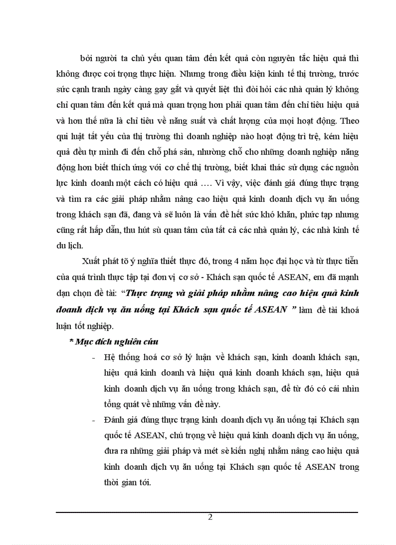 image for page Thực trạng và giải pháp nhằm nâng cao hiệu quả kinh doanh dịch vụ ăn uống tại Khách sạn quốc tế ASEAN