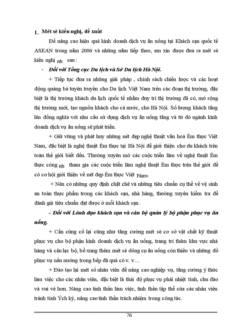 image for page Thực trạng và giải pháp nhằm nâng cao hiệu quả kinh doanh dịch vụ ăn uống tại Khách sạn quốc tế ASEAN