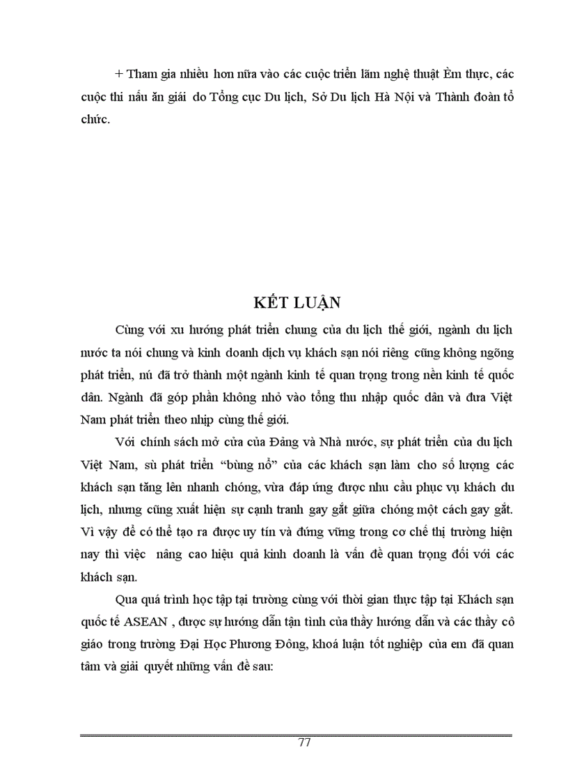 image for page Thực trạng và giải pháp nhằm nâng cao hiệu quả kinh doanh dịch vụ ăn uống tại Khách sạn quốc tế ASEAN
