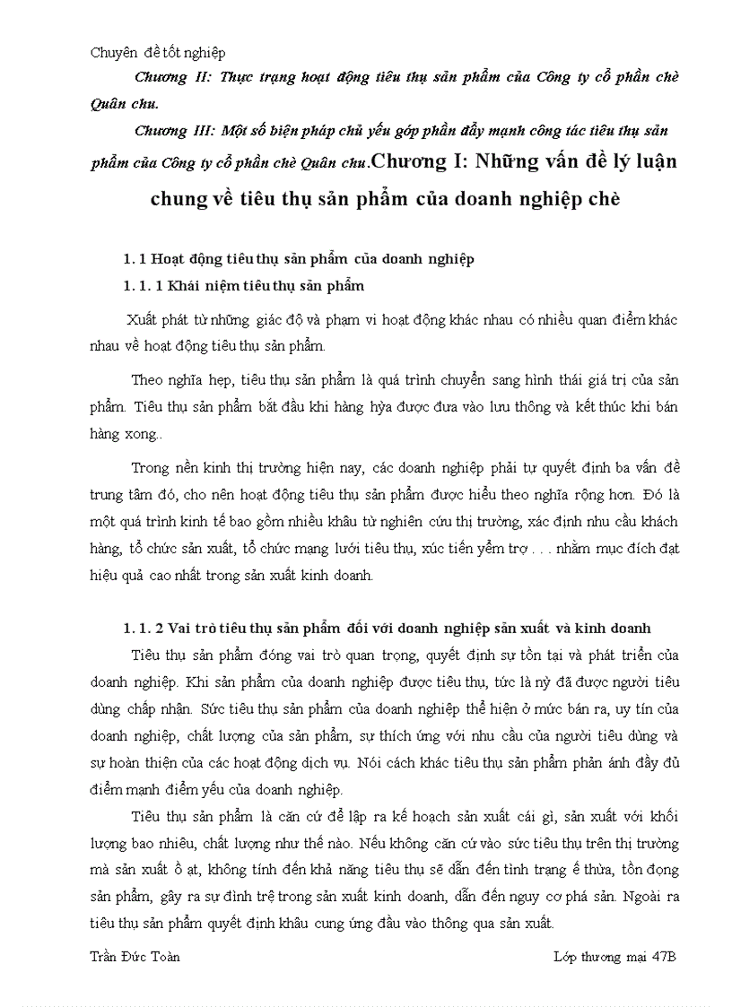 image for page Một số biện pháp thúc đẩy tiêu thụ sản phẩm chè của Công ty cổ phần chè Quân chu