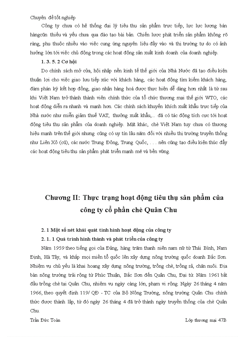 image for page Một số biện pháp thúc đẩy tiêu thụ sản phẩm chè của Công ty cổ phần chè Quân chu