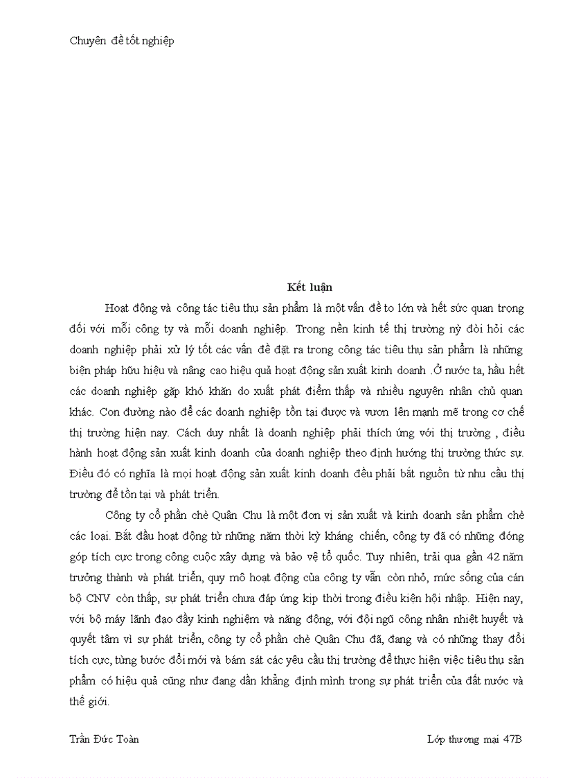 image for page Một số biện pháp thúc đẩy tiêu thụ sản phẩm chè của Công ty cổ phần chè Quân chu