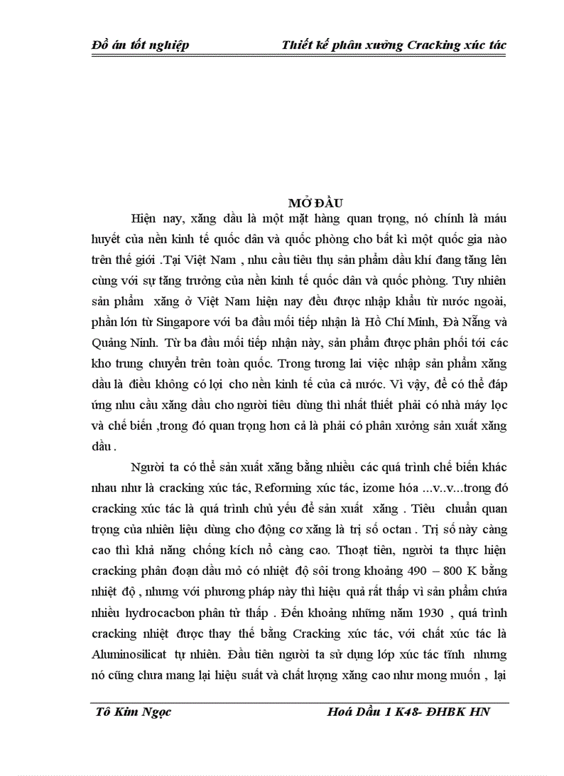 image for page Thiết kế phân xưởng Cracking xúc tác