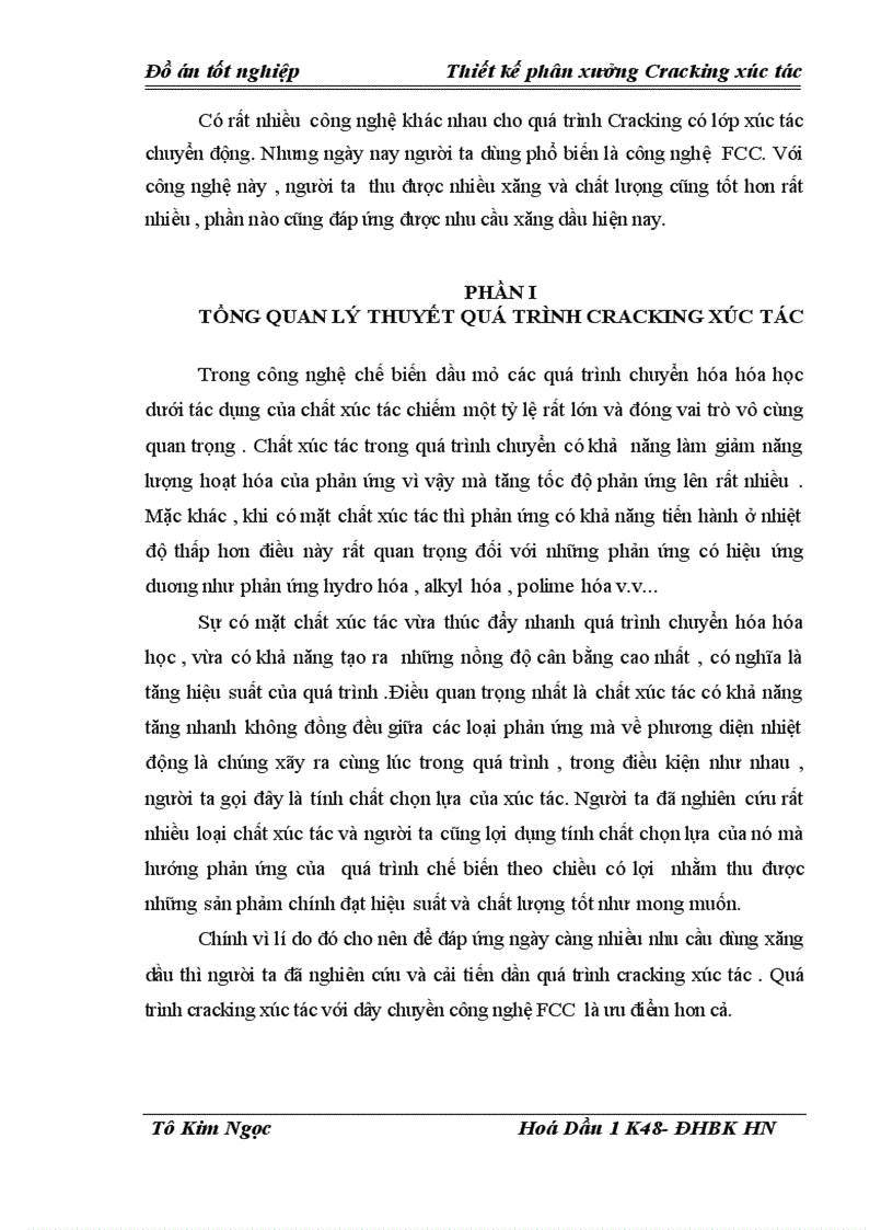 image for page Thiết kế phân xưởng Cracking xúc tác