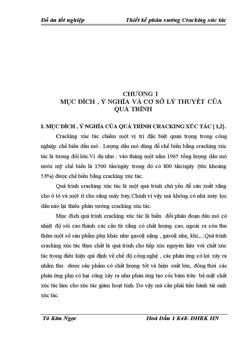 image for page Thiết kế phân xưởng Cracking xúc tác