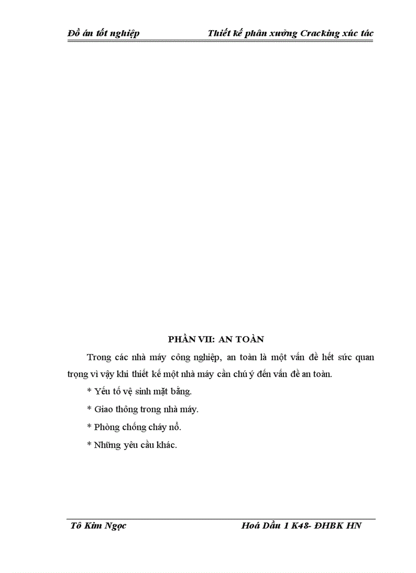 image for page Thiết kế phân xưởng Cracking xúc tác