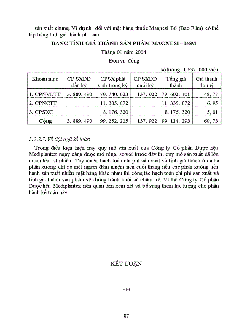 image for page Hoàn thiện công tác hạch toán chi phí sản xuất và tính giá thành tại Công ty Cổ phần Dược liệu Mediplantex