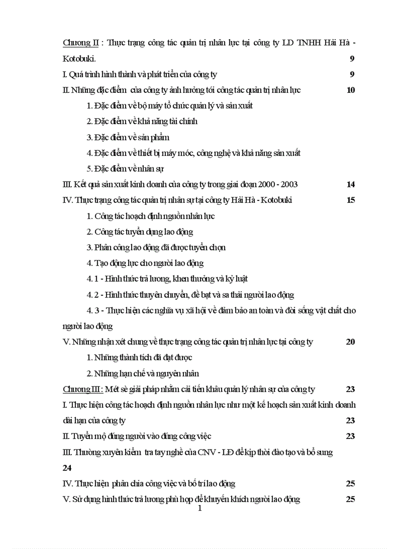 image for page Một số biện pháp cải tiến khâu quản lý nguồn nhân lực tại Công ty Liên doanh TNHH Hải Hà-Kotobuki