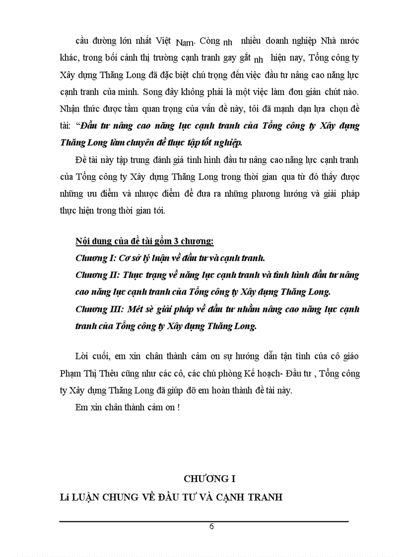 image for page Đầu tư nâng cao năng lực cạnh tranh của Tổng công ty Xây dựng Thăng Long