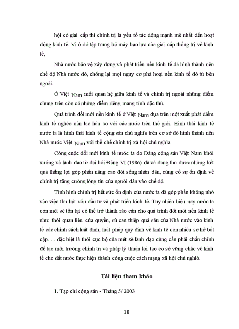 image for page Mối quan hệ giữa nền kinh tế và chính trị trong cuộc cuộc đổi mới nền kinh tế ở nước ta hiện nay