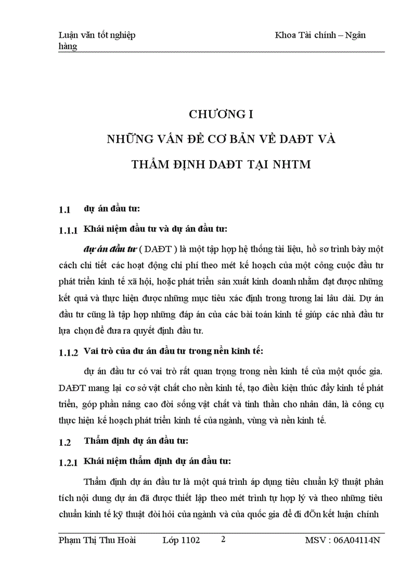 image for page Thực trạng và giải pháp nâng cao chất lượng thẩm định DAĐT tại Chi nhánh NHNo&PTNT huyện Hưng Hà