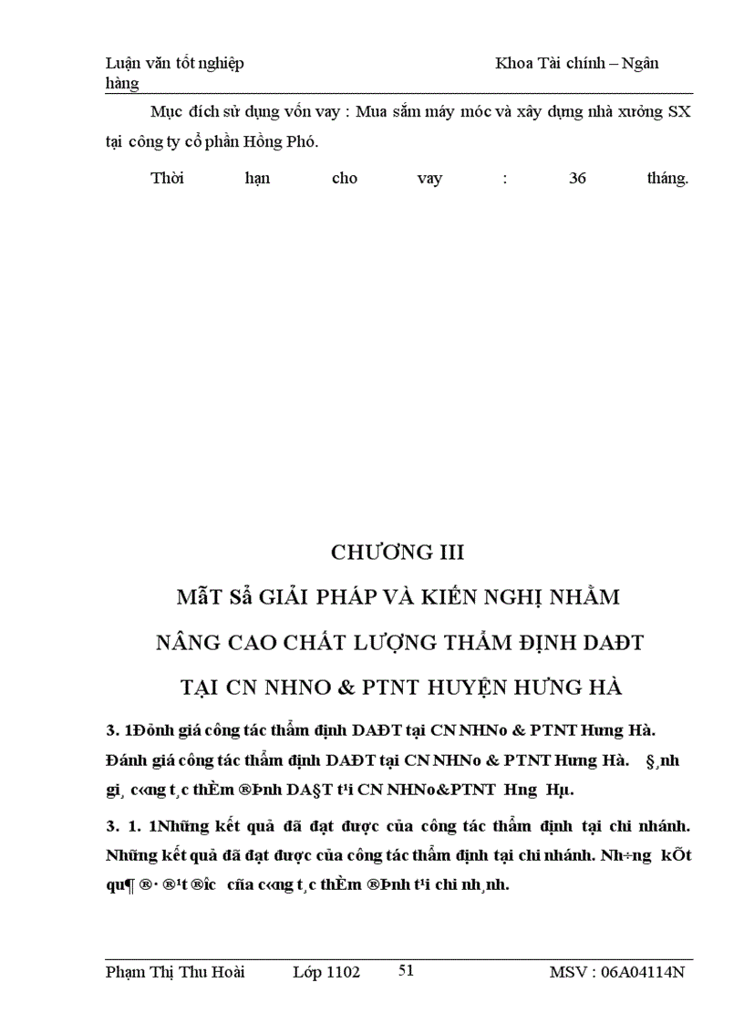 image for page Thực trạng và giải pháp nâng cao chất lượng thẩm định DAĐT tại Chi nhánh NHNo&PTNT huyện Hưng Hà