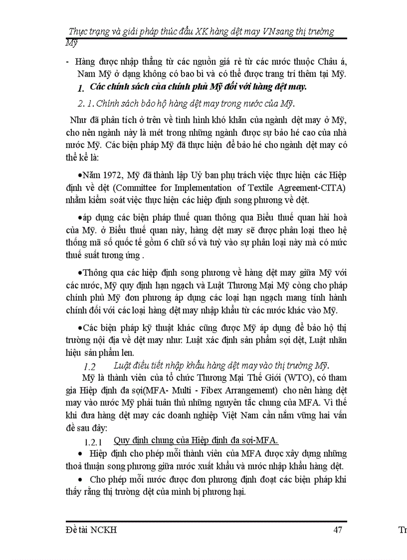 image for page Thực trạng và giải pháp thúc đẩy xuất khẩu hàng dệt may Việt Nam vào thị trường Mỹ