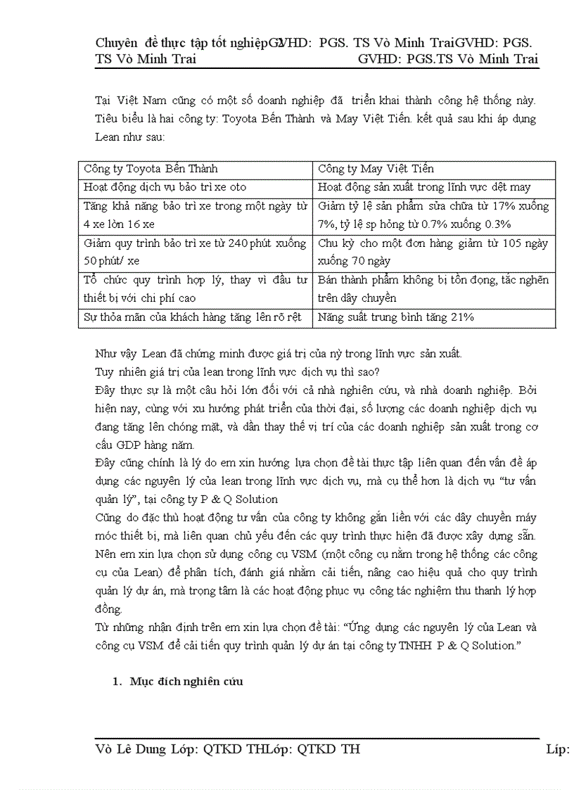 image for page Ứng dụng các nguyên lý của Lean và công cụ VSM để cải tiến quy trình quản lý dự án tại công ty TNHH P&Q Solution.