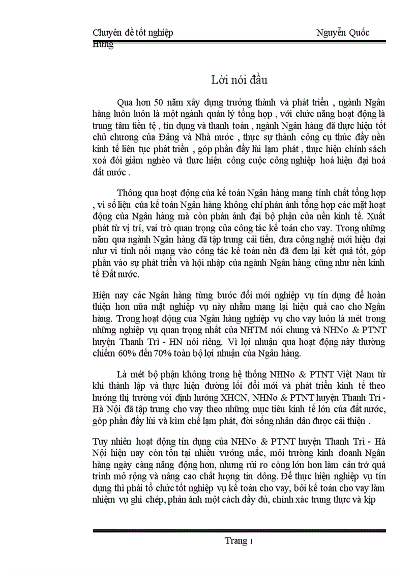 image for page Một số giải pháp nhằm nâng cao hiệu quả của kế toán cho vay tại NHNo&PTNT huyện Thanh Trì - Hà Nội