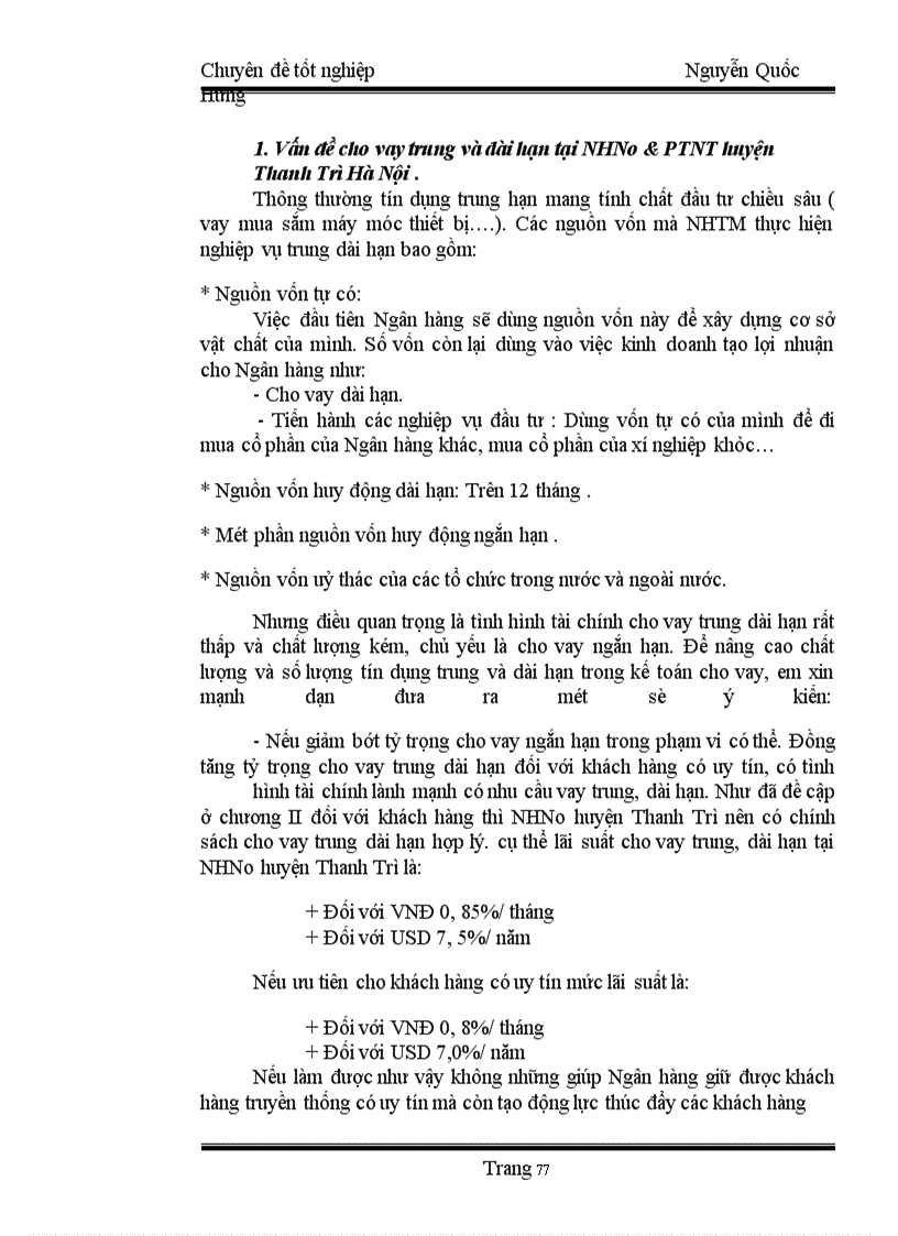 image for page Một số giải pháp nhằm nâng cao hiệu quả của kế toán cho vay tại NHNo&PTNT huyện Thanh Trì - Hà Nội