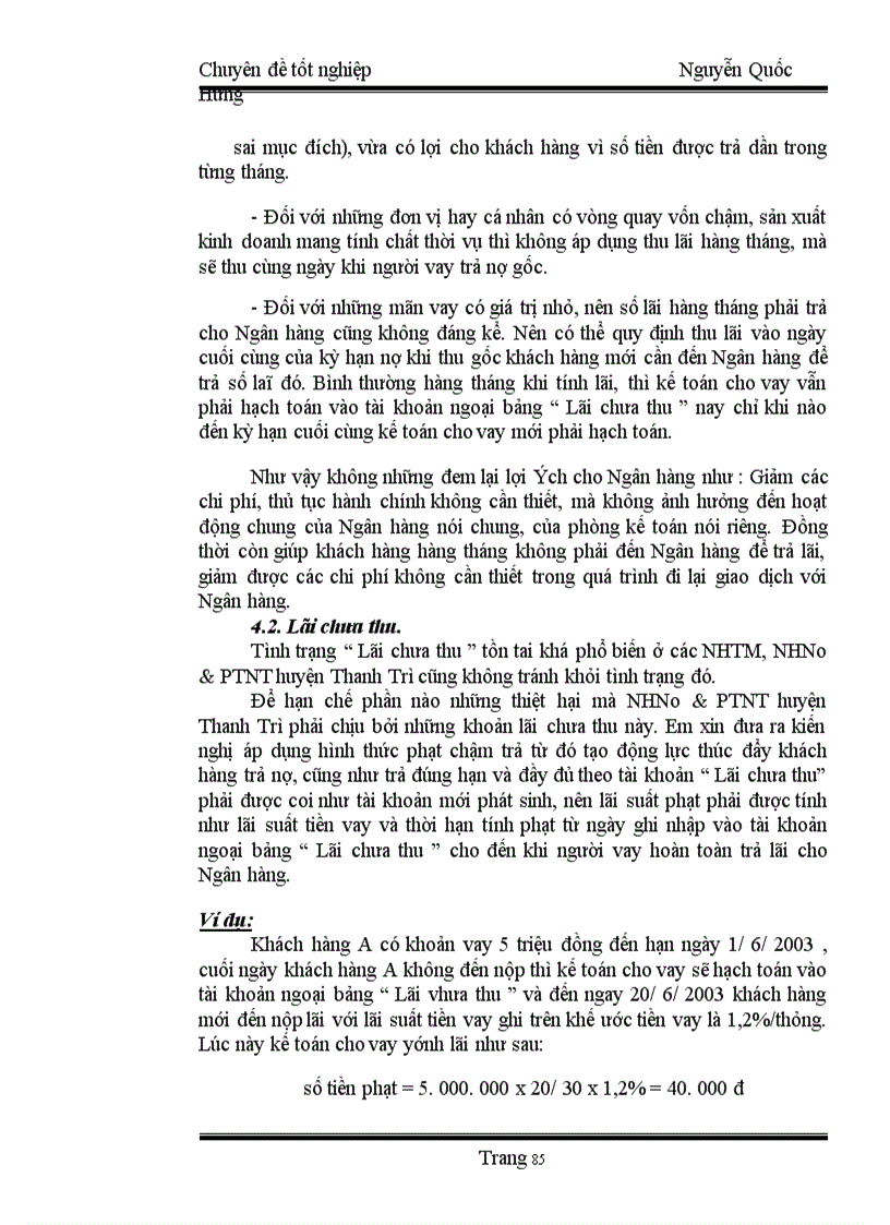 image for page Một số giải pháp nhằm nâng cao hiệu quả của kế toán cho vay tại NHNo&PTNT huyện Thanh Trì - Hà Nội