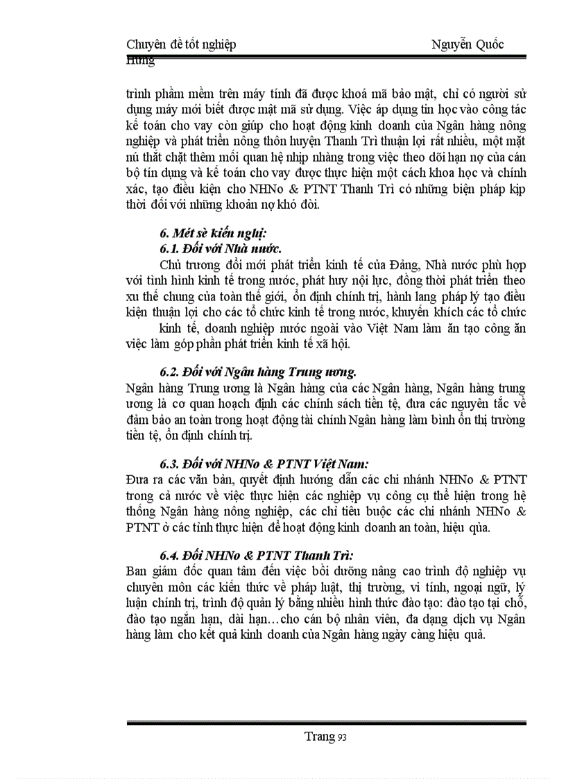 image for page Một số giải pháp nhằm nâng cao hiệu quả của kế toán cho vay tại NHNo&PTNT huyện Thanh Trì - Hà Nội