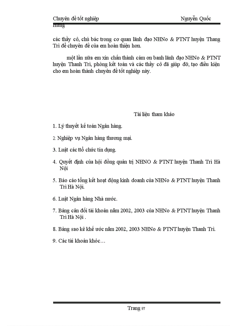 image for page Một số giải pháp nhằm nâng cao hiệu quả của kế toán cho vay tại NHNo&PTNT huyện Thanh Trì - Hà Nội