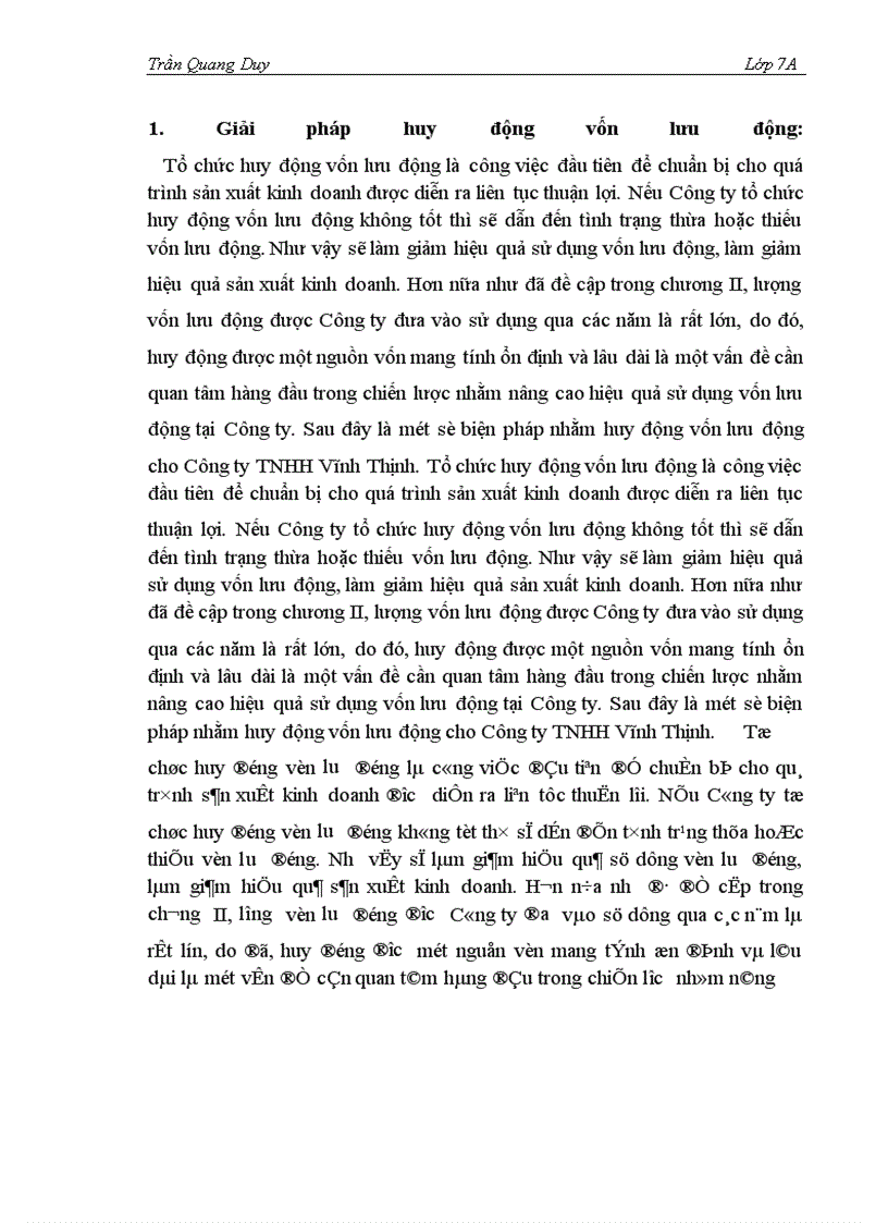 image for page Một số giải pháp nhằm nâng cao hiệu quả quản lý và sử dụng vốn lưu động tại Công ty TNHH Vĩnh Thịnh
