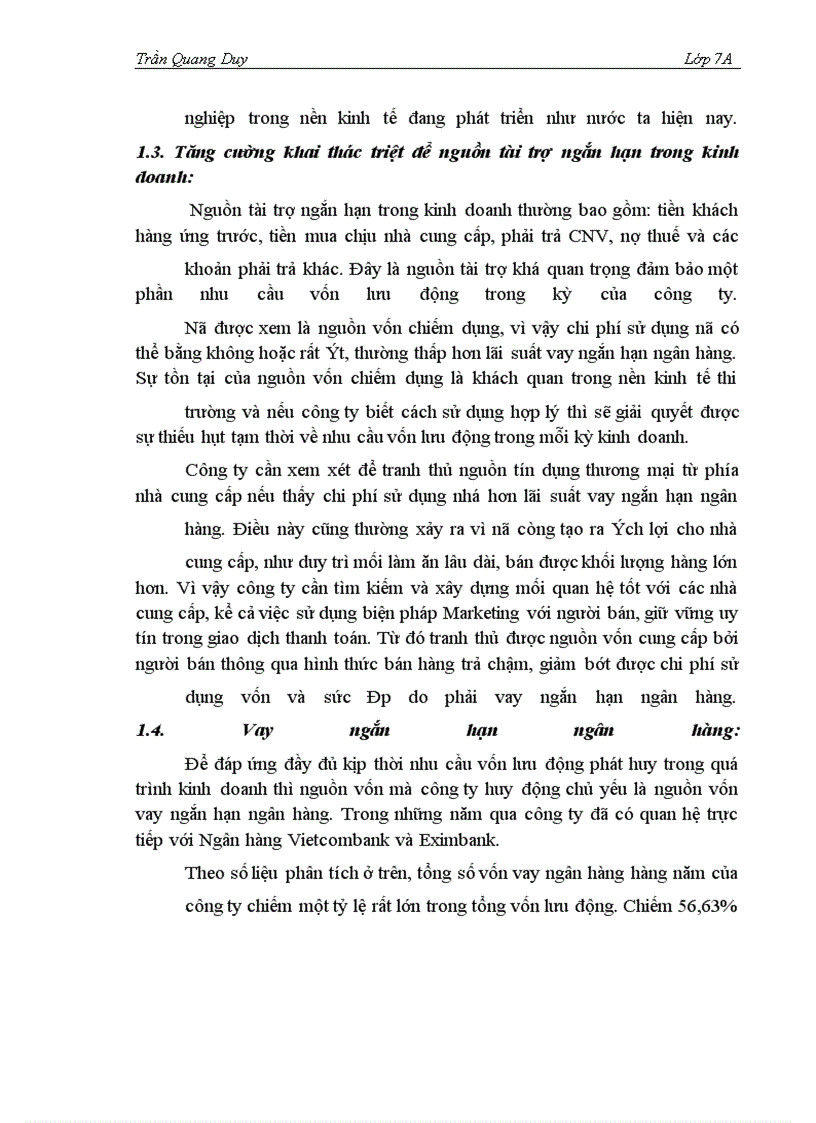 image for page Một số giải pháp nhằm nâng cao hiệu quả quản lý và sử dụng vốn lưu động tại Công ty TNHH Vĩnh Thịnh