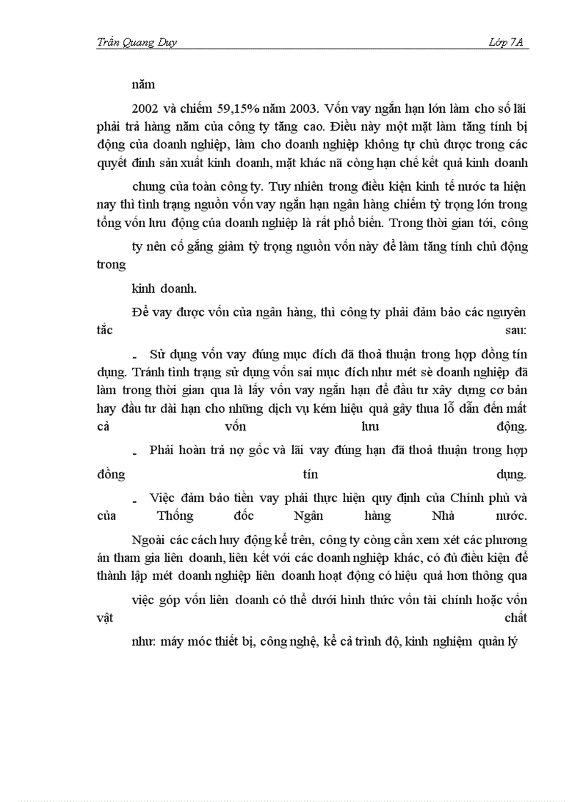 image for page Một số giải pháp nhằm nâng cao hiệu quả quản lý và sử dụng vốn lưu động tại Công ty TNHH Vĩnh Thịnh