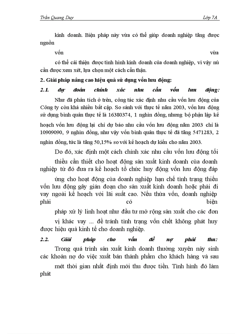image for page Một số giải pháp nhằm nâng cao hiệu quả quản lý và sử dụng vốn lưu động tại Công ty TNHH Vĩnh Thịnh