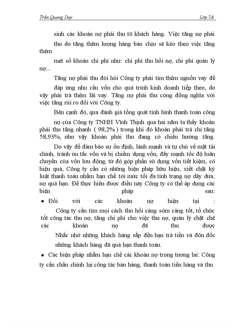 image for page Một số giải pháp nhằm nâng cao hiệu quả quản lý và sử dụng vốn lưu động tại Công ty TNHH Vĩnh Thịnh