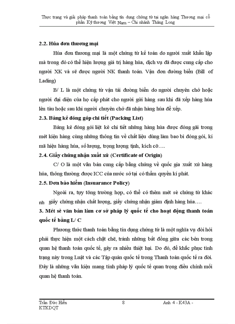 image for page Thực trạng và giải pháp đẩy mạnh hoạt động thanh toán bằng tín dụng chứng từ tại Ngân hàng thương mại cổ phần Kỹ thương Việt Nam – Chi nhánh Thăng Long