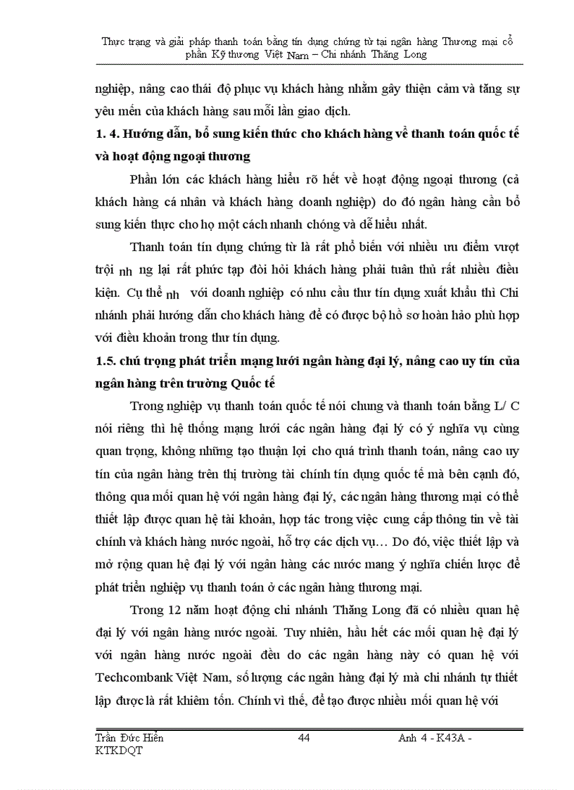 image for page Thực trạng và giải pháp đẩy mạnh hoạt động thanh toán bằng tín dụng chứng từ tại Ngân hàng thương mại cổ phần Kỹ thương Việt Nam – Chi nhánh Thăng Long