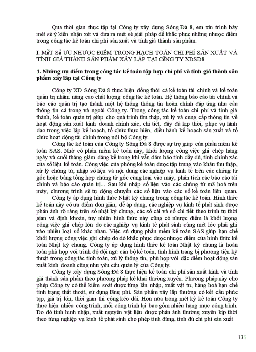 image for page Hoàn thiện công tác kế toán chi phí sản xuất và tính giá thành sản xuất sản phẩm xây lắp tại Công ty xây dựng Sông Đà