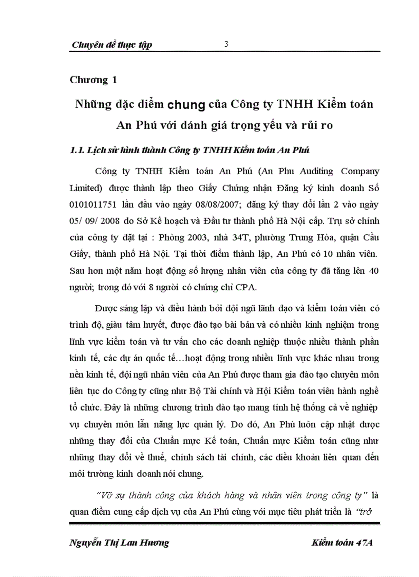 image for page Tìm hiểu thực trạng đánh giá trọng yếu và rủi ro kiểm toán do công ty TNHH kiểm toán An Phú