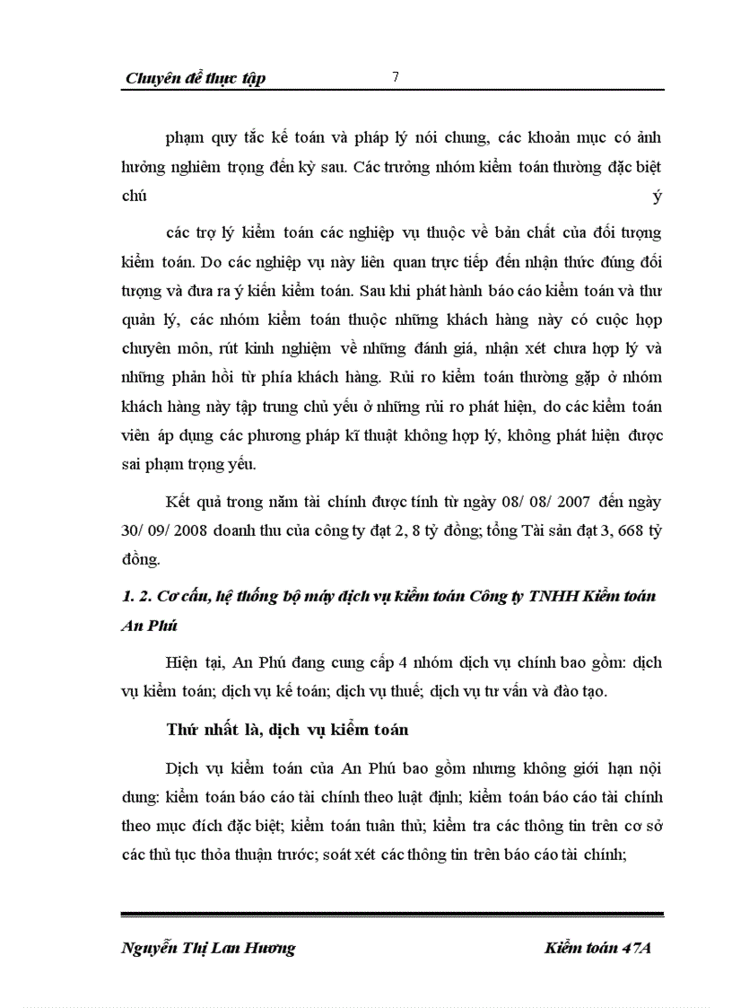 image for page Tìm hiểu thực trạng đánh giá trọng yếu và rủi ro kiểm toán do công ty TNHH kiểm toán An Phú