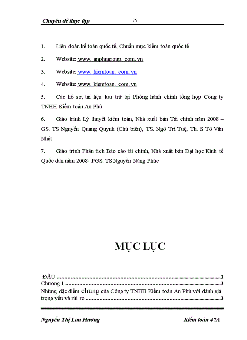image for page Tìm hiểu thực trạng đánh giá trọng yếu và rủi ro kiểm toán do công ty TNHH kiểm toán An Phú