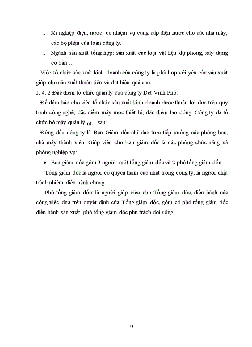 image for page Báo cáo thực tập tại công ty Dệt Vĩnh Phú.