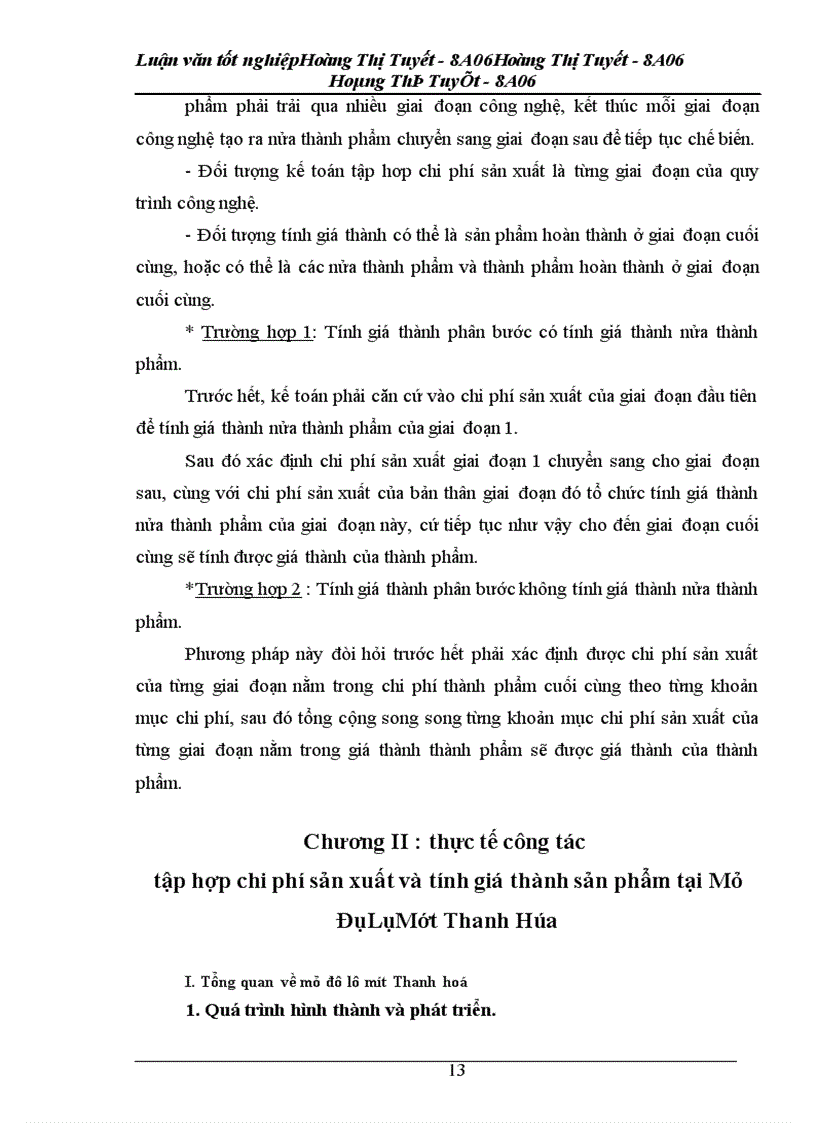 image for page Hoàn thiện công tác kế toán tập hợp chi phí sản xuất và tính giá thành sản phẩm tại Công ty Cổ Phần Trúc Thôn - Mỏ Đôlômít Thanh Hoá