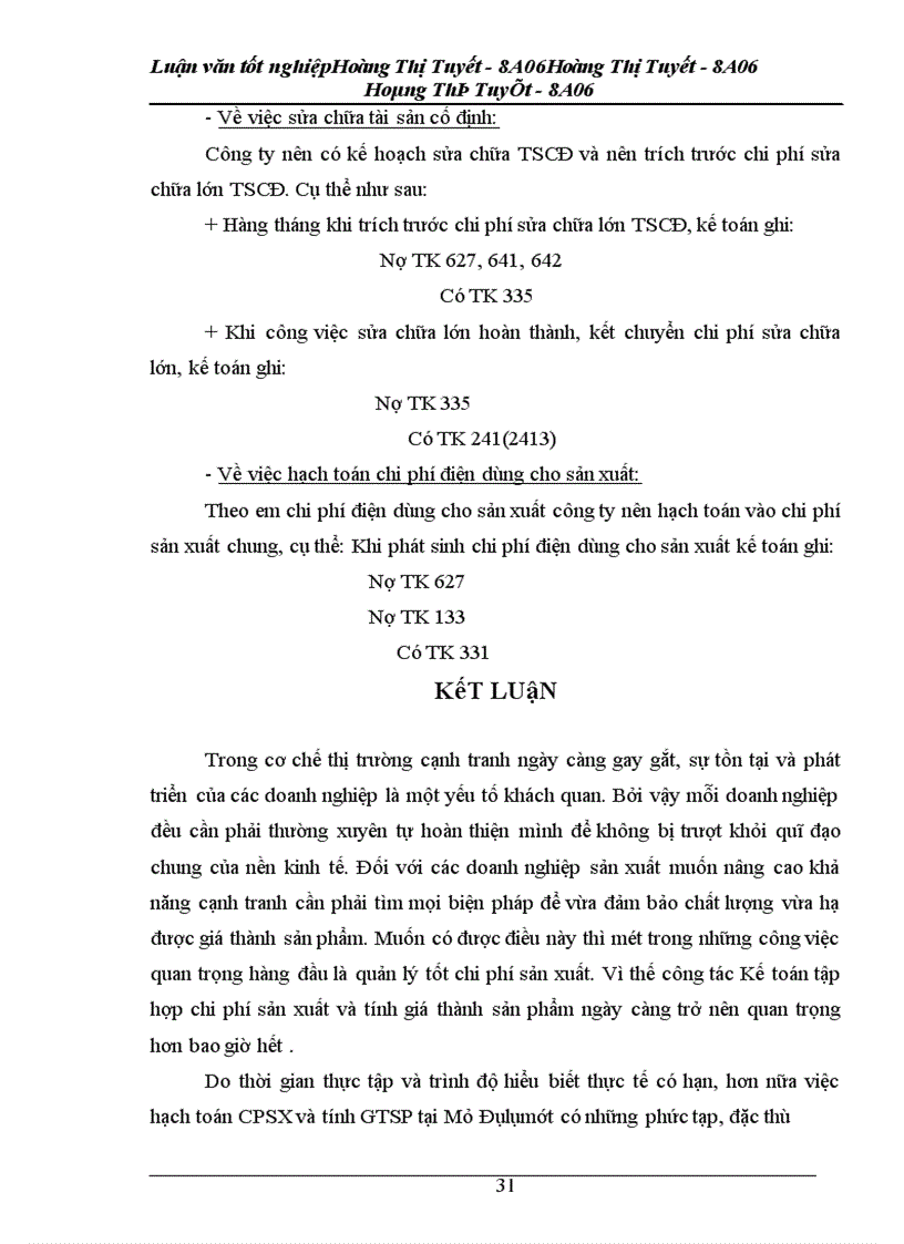 image for page Hoàn thiện công tác kế toán tập hợp chi phí sản xuất và tính giá thành sản phẩm tại Công ty Cổ Phần Trúc Thôn - Mỏ Đôlômít Thanh Hoá