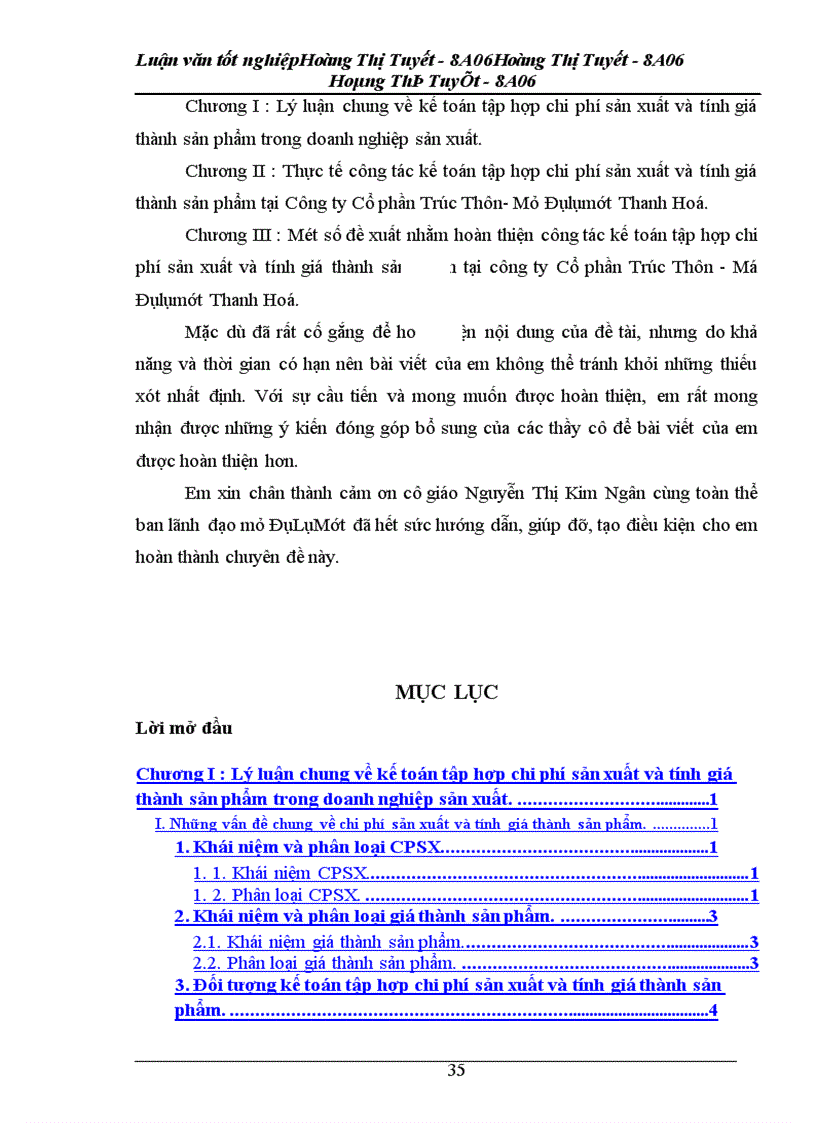 image for page Hoàn thiện công tác kế toán tập hợp chi phí sản xuất và tính giá thành sản phẩm tại Công ty Cổ Phần Trúc Thôn - Mỏ Đôlômít Thanh Hoá