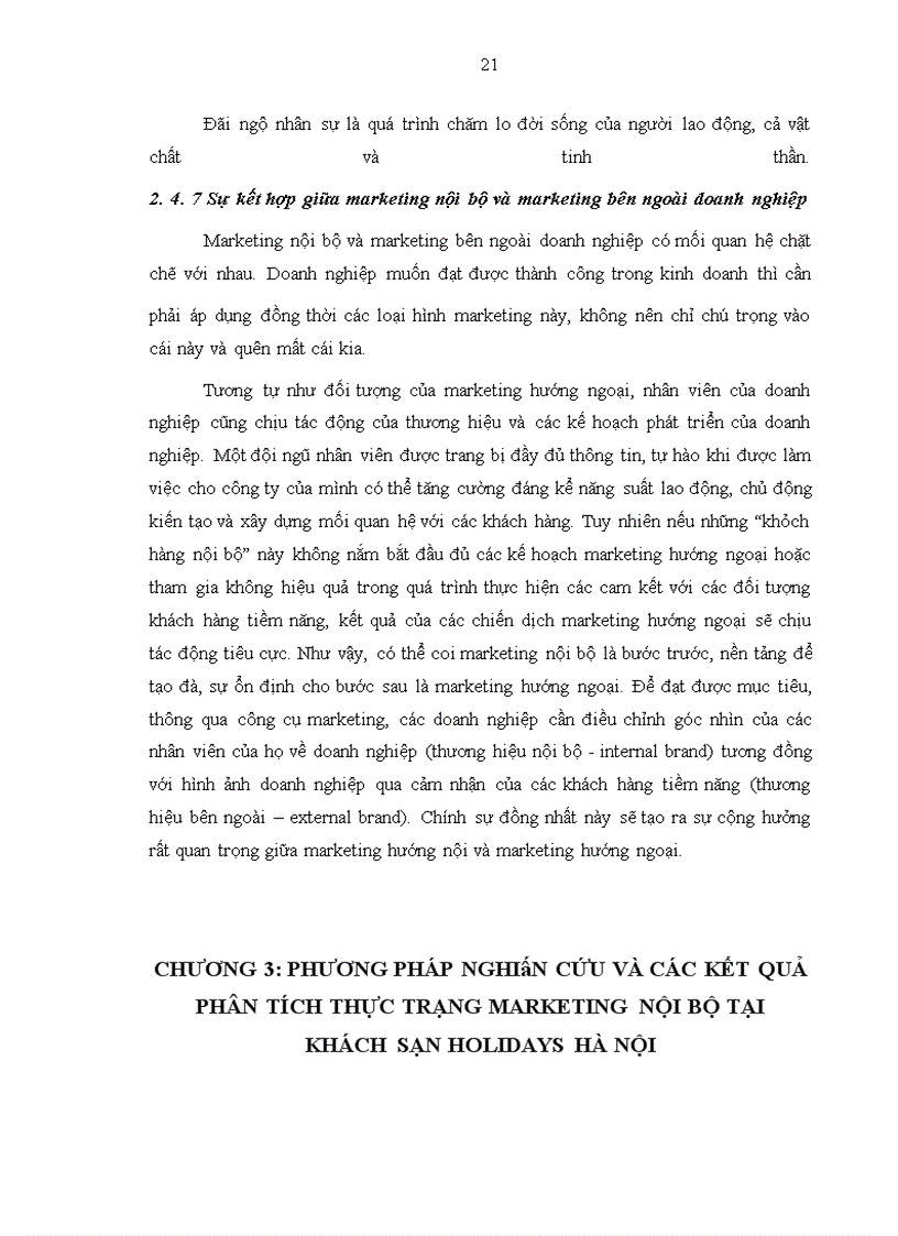 image for page Giải pháp đẩy mạnh hoạt động marketing nội bộ tại khách sạn Holidays Hà Nội
