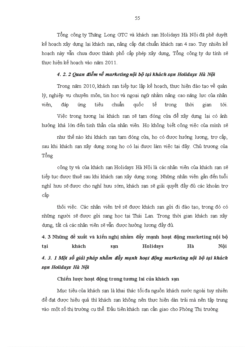image for page Giải pháp đẩy mạnh hoạt động marketing nội bộ tại khách sạn Holidays Hà Nội
