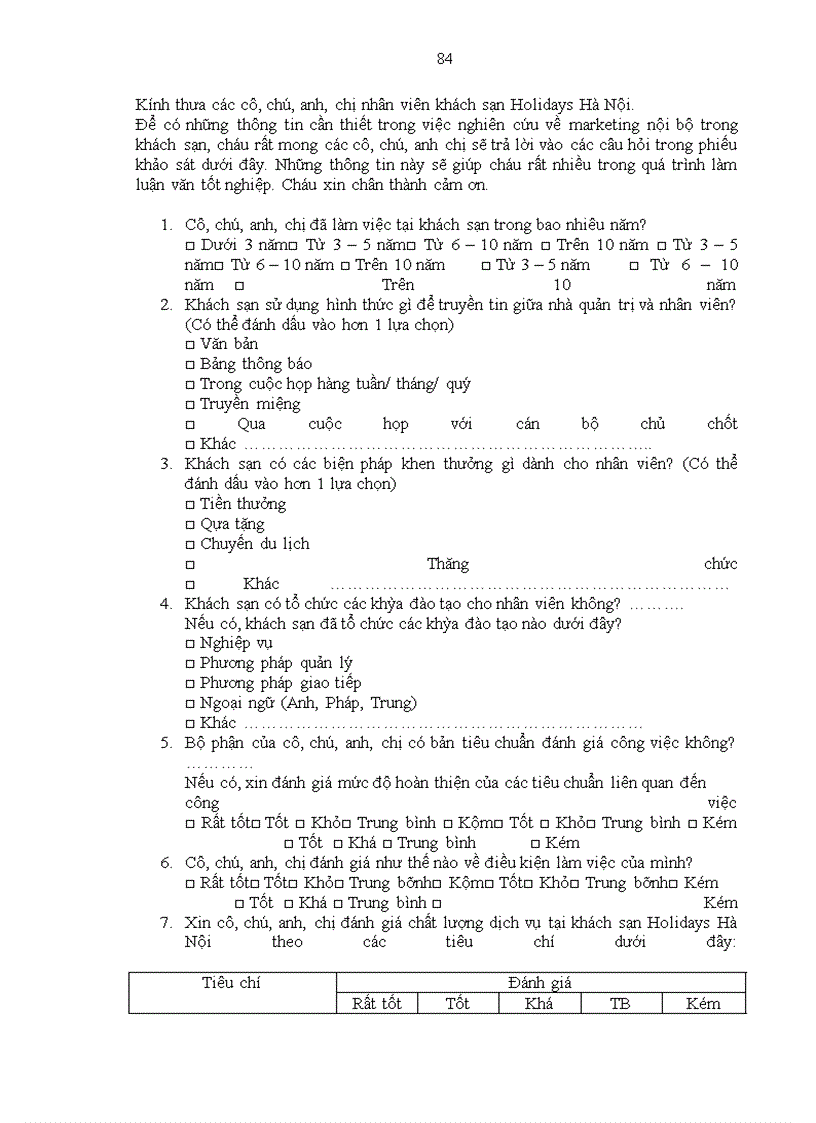 image for page Giải pháp đẩy mạnh hoạt động marketing nội bộ tại khách sạn Holidays Hà Nội