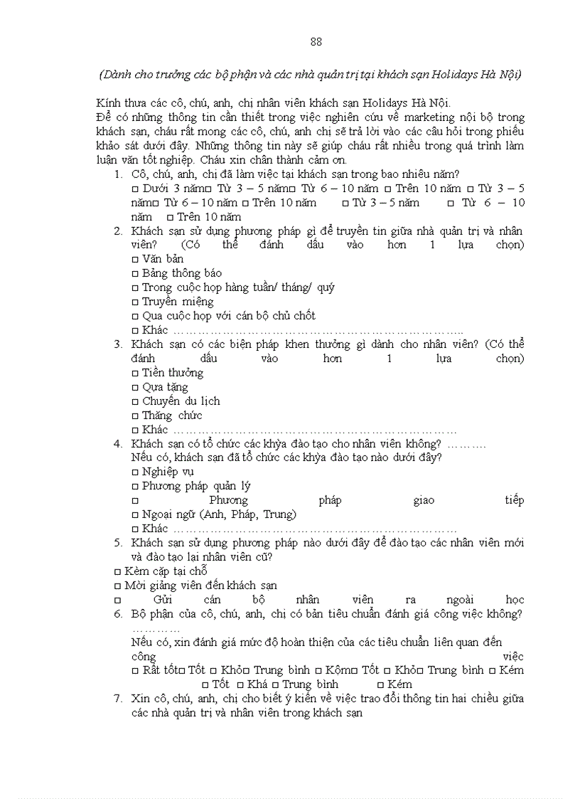 image for page Giải pháp đẩy mạnh hoạt động marketing nội bộ tại khách sạn Holidays Hà Nội