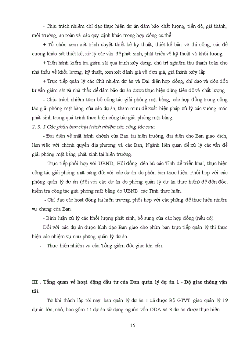 image for page Khái quát về ban quản lý dự án 1- bộ giao thông vận tải
