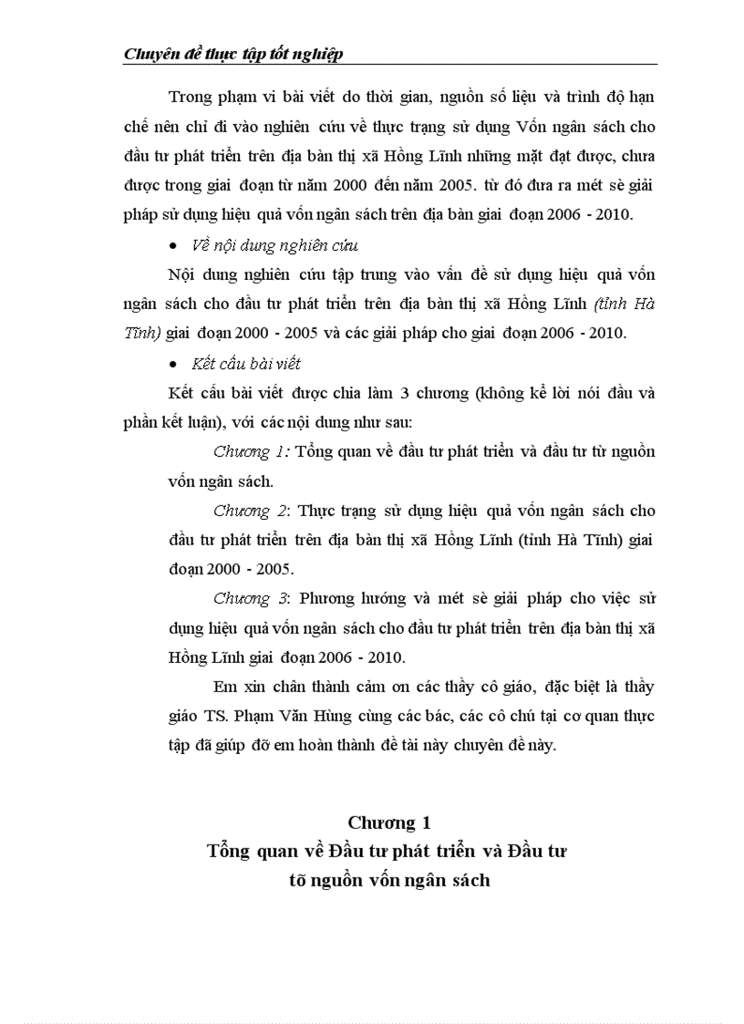 image for page Thực trạng và giải pháp sử dụng hiệu quả vốn đầu tư từ ngân sách cho đầu tư phát triển trên địa bàn thị xã Hồng Lĩnh (tỉnh Hà Tĩnh) giai đoạn 2000 - 2010