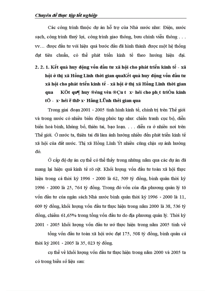 image for page Thực trạng và giải pháp sử dụng hiệu quả vốn đầu tư từ ngân sách cho đầu tư phát triển trên địa bàn thị xã Hồng Lĩnh (tỉnh Hà Tĩnh) giai đoạn 2000 - 2010